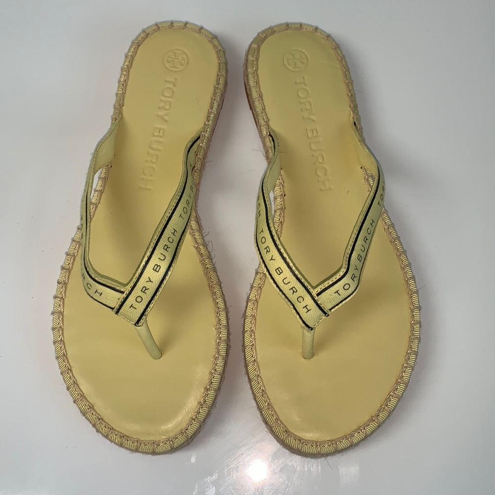 Ribbon Thong Espadrille Butter Yellow/ Dark Seaweed Sandals
